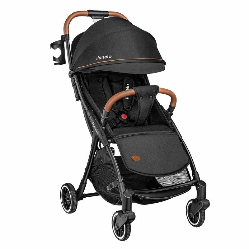 Lionelo - Carucior sport Julie One, De la nastere, Cu accesorii, Cadru din aluminiu, 0-22 kg, Negru Lionelo - Carucior sport Julie One, De la nastere, Cu accesorii, Cadru din aluminiu, 0-22 kg, Negru