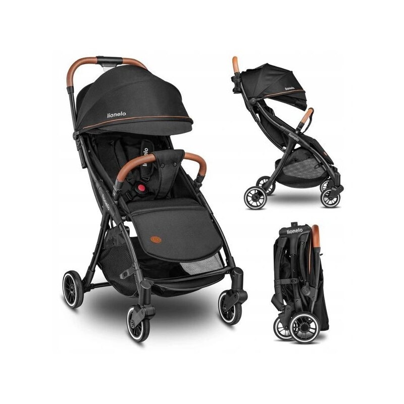 Lionelo - Carucior sport Julie One, De la nastere, Cu accesorii, Cadru din aluminiu, 0-22 kg, Negru Lionelo - Carucior sport Julie One, De la nastere, Cu accesorii, Cadru din aluminiu, 0-22 kg, Negru