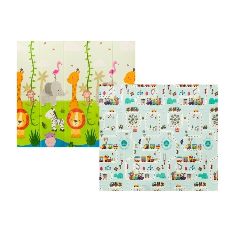 Lionelo - Covoras educativ Robby, Pliabil, Impermeabil, 200 x 180 cm, Cu Imprimeu pe ambele parti, Multicolor Lionelo - Covoras educativ Robby, Pliabil, Impermeabil, 200 x 180 cm, Cu Imprimeu pe ambele parti, Multicolor