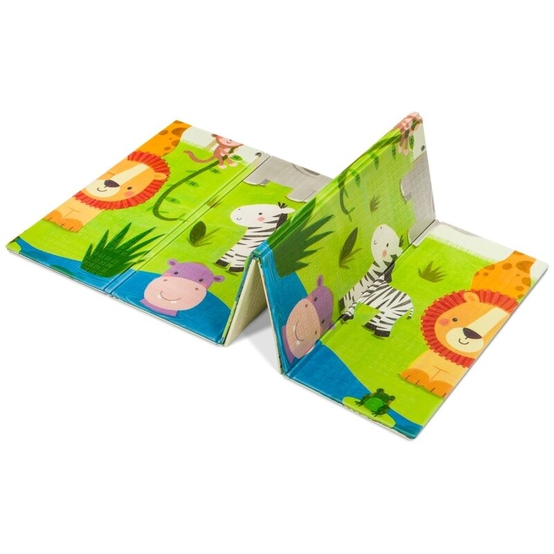 Lionelo - Covoras educativ Robby, Pliabil, Impermeabil, 200 x 180 cm, Cu Imprimeu pe ambele parti, Multicolor Lionelo - Covoras educativ Robby, Pliabil, Impermeabil, 200 x 180 cm, Cu Imprimeu pe ambele parti, Multicolor