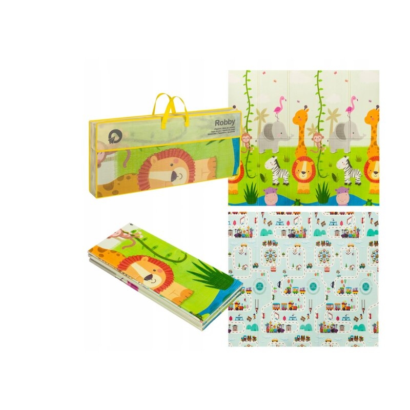 Lionelo - Covoras educativ Robby, Pliabil, Impermeabil, 200 x 180 cm, Cu Imprimeu pe ambele parti, Multicolor Lionelo - Covoras educativ Robby, Pliabil, Impermeabil, 200 x 180 cm, Cu Imprimeu pe ambele parti, Multicolor