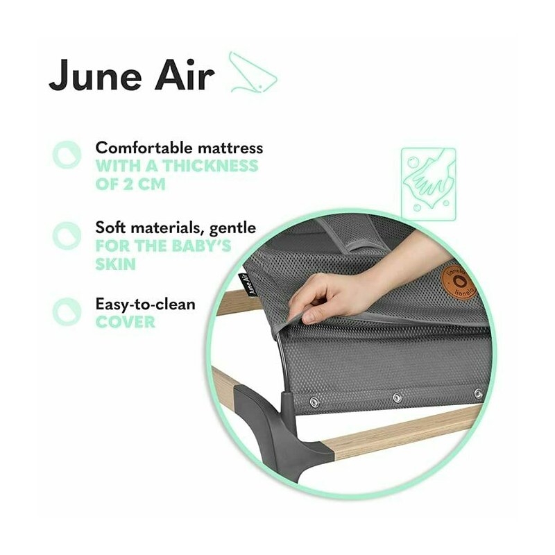 Fotoliu balansoar June AIR, Cu arcada cu jucarii, Ergonomic, Permite circulatia aerului, Balansare manuala, Pliabil, 0 luni+, Gri, Lionelo Fotoliu balansoar June AIR, Cu arcada cu jucarii, Ergonomic, Permite circulatia aerului, Balansare manuala, Pliabil, 0 luni+, Gri, Lionelo