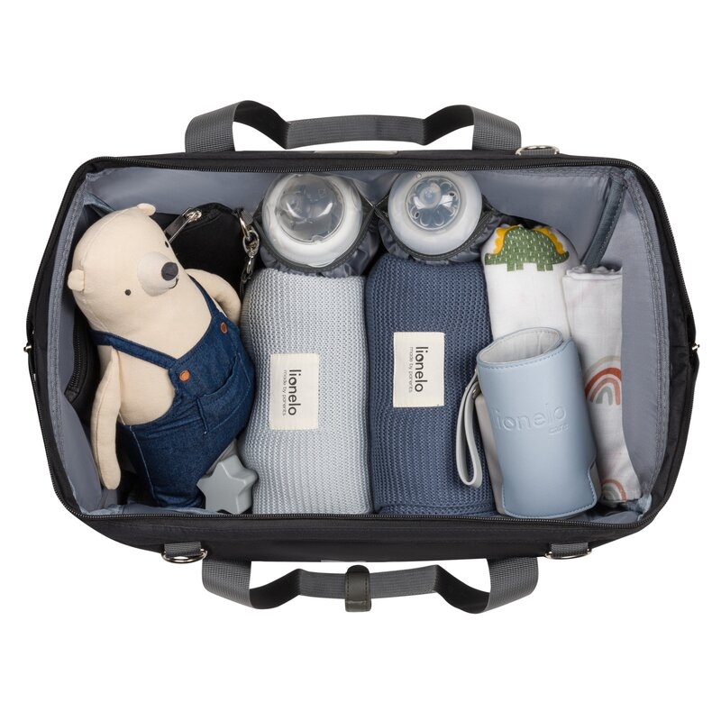 Lionelo - Geanta pentru mamici Ida Cu multiple compartimente, Negru Lionelo - Geanta pentru mamici Ida Cu multiple compartimente, Negru