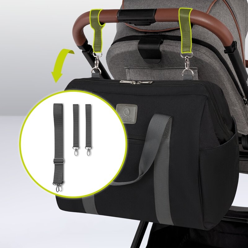 Lionelo - Geanta pentru mamici Ida Cu multiple compartimente, Negru Lionelo - Geanta pentru mamici Ida Cu multiple compartimente, Negru
