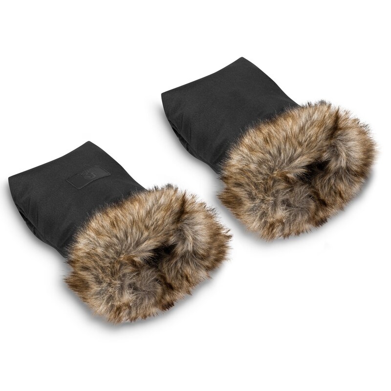 Lionelo - Manusi termice pentru carucior, Universale, Impermeabile, Interior din lana, Cu blana ecologica detasabila, Negru Lionelo - Manusi termice pentru carucior, Universale, Impermeabile, Interior din lana, Cu blana ecologica detasabila, Negru
