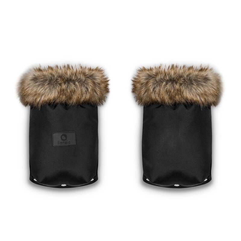 Lionelo - Manusi termice pentru carucior, Universale, Impermeabile, Interior din lana, Cu blana ecologica detasabila, Negru Lionelo - Manusi termice pentru carucior, Universale, Impermeabile, Interior din lana, Cu blana ecologica detasabila, Negru