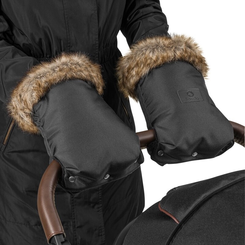 Lionelo - Manusi termice pentru carucior, Universale, Impermeabile, Interior din lana, Cu blana ecologica detasabila, Negru Lionelo - Manusi termice pentru carucior, Universale, Impermeabile, Interior din lana, Cu blana ecologica detasabila, Negru