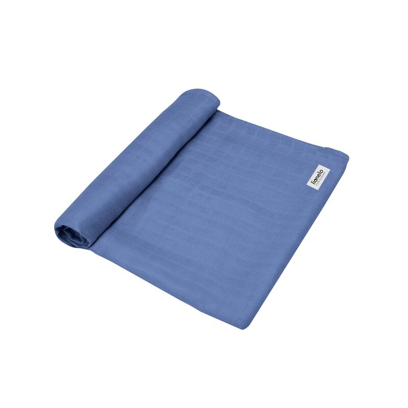 Lionelo - Paturica multifunctionala de infasat, Din bambus, 120x120 cm, Albastru Lionelo - Paturica multifunctionala de infasat, Din bambus, 120x120 cm, Albastru