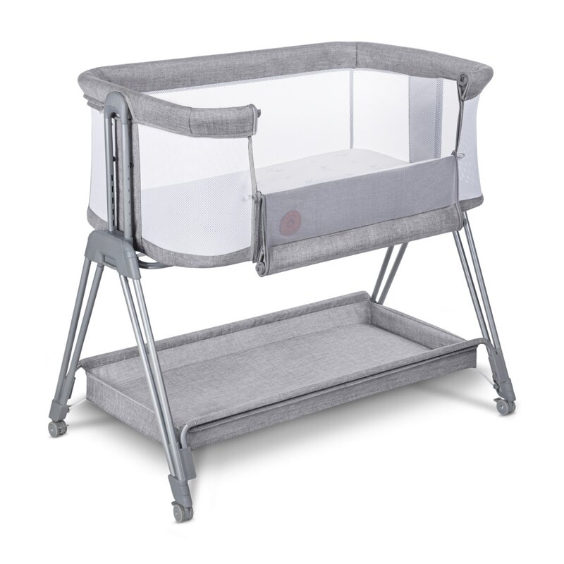 Lionelo - Patut co-sleeper Luna, 2 in 1, Cu setare unghiulara, Cu roti, Reglabil in 6 pozitii pe inaltime, Gri deschis Lionelo - Patut co-sleeper Luna, 2 in 1, Cu setare unghiulara, Cu roti, Reglabil in 6 pozitii pe inaltime, Gri deschis