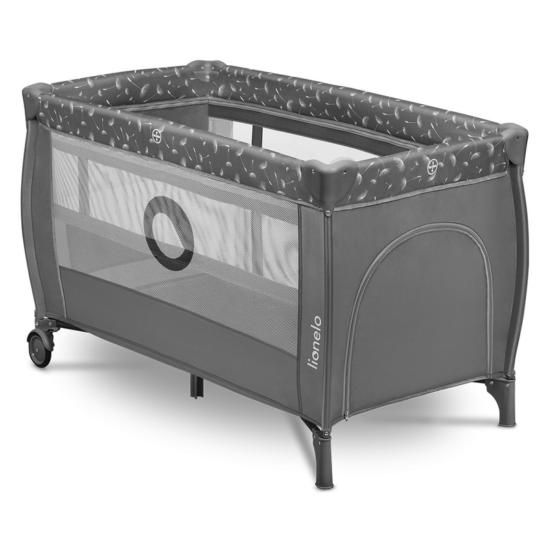 Lionelo - Patut pliant cu doua nivele, Stefi Plus, Cu intrare laterala cu fermoar, 2 roti, 120x60 cm, Conform cu standardul european de securitate EN 716, Gri Lionelo - Patut pliant cu doua nivele, Stefi Plus, Cu intrare laterala cu fermoar, 2 roti, 120x60 cm, Conform cu standardul european de securitate EN 716, Gri