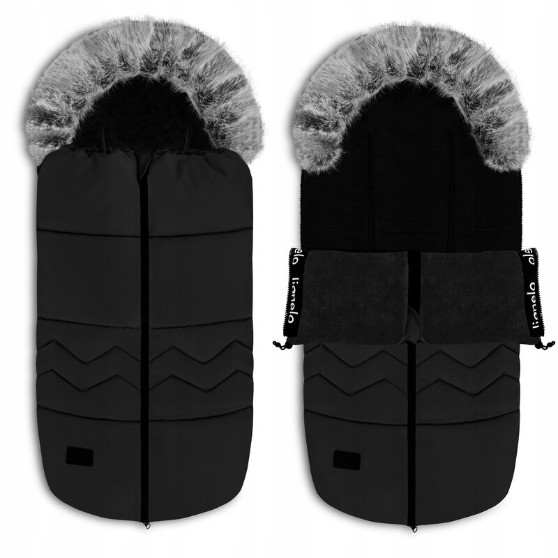 Lionelo - Sac de iarna pentru carucior Frode, 90x45 cm, Impermeabil, Universal, Negru Lionelo - Sac de iarna pentru carucior Frode, 90x45 cm, Impermeabil, Universal, Negru
