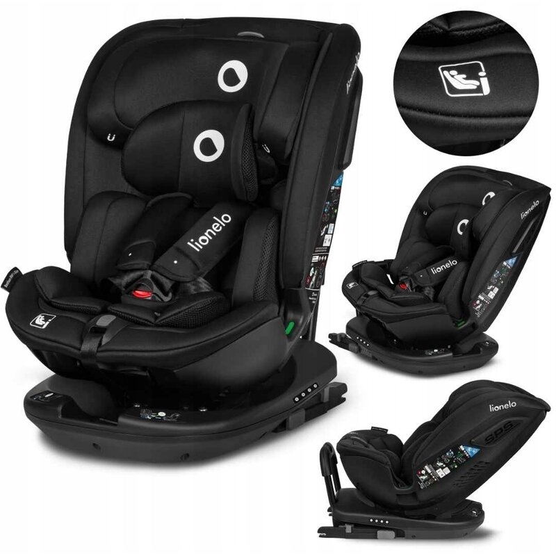 Lionelo - Scaun auto Bastiaan RWF i-Size, Pozitie de somn, Protectie laterala, Rotire 360 grade, 0-36 Kg, Cu Isofix si Centura Top Tether, Conform cu standardul european de securitate ECE R129, Negru Lionelo - Scaun auto Bastiaan RWF i-Size, Pozitie de somn, Protectie laterala, Rotire 360 grade, 0-36 Kg, Cu Isofix si Centura Top Tether, Conform cu standardul european de securitate ECE R129, Negru