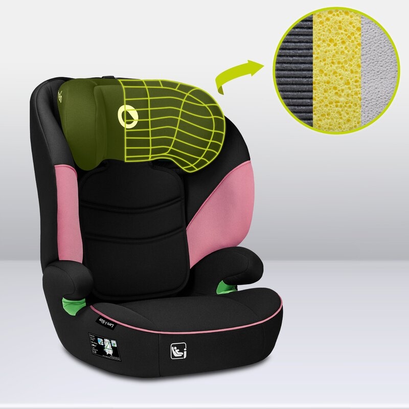 Lionelo - Scaun auto Lars i-Size, Cu tetiera reglabila in 10 pozitii, Cu pozitionare spre sensul de mers, 15-36 Kg, 100-150 cm, Conform cu standardul european de securitate ECE R129/03, Roz Lionelo - Scaun auto Lars i-Size, Cu tetiera reglabila in 10 pozitii, Cu pozitionare spre sensul de mers, 15-36 Kg, 100-150 cm, Conform cu standardul european de securitate ECE R129/03, Roz
