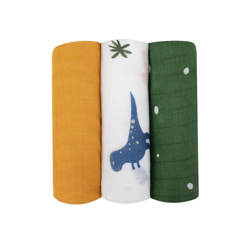 Lionelo - Set 3 scutece multifunctionale Dino, Din Bambus, 70x70 cm, Multicolor Lionelo - Set 3 scutece multifunctionale Dino, Din Bambus, 70x70 cm, Multicolor