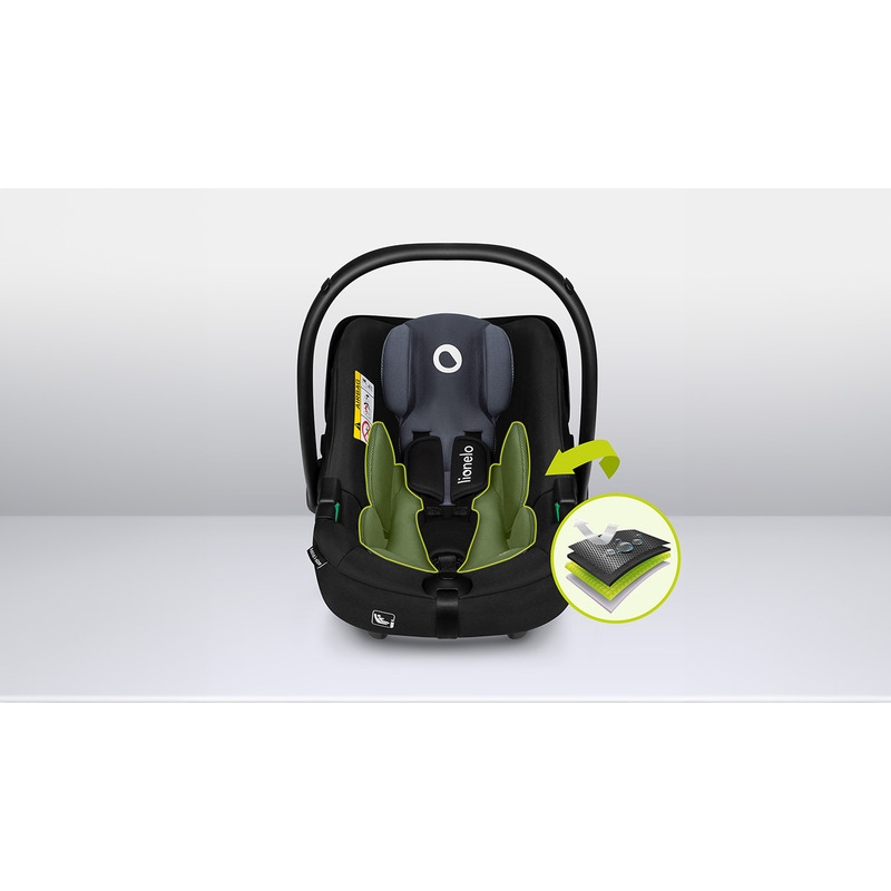 Lionelo - Soica auto i-Size Astrid, 0-13 Kg, 40-87 cm, Cu maner si capotina reglabile, Cu protectie laterala avansata, Salteluta confortabila , Conform cu standardul european de securitate R129, Negru/Gri Lionelo - Soica auto i-Size Astrid, 0-13 Kg, 40-87 cm, Cu maner si capotina reglabile, Cu protectie laterala avansata, Salteluta confortabila , Conform cu standardul european de securitate R129, Negru/Gri