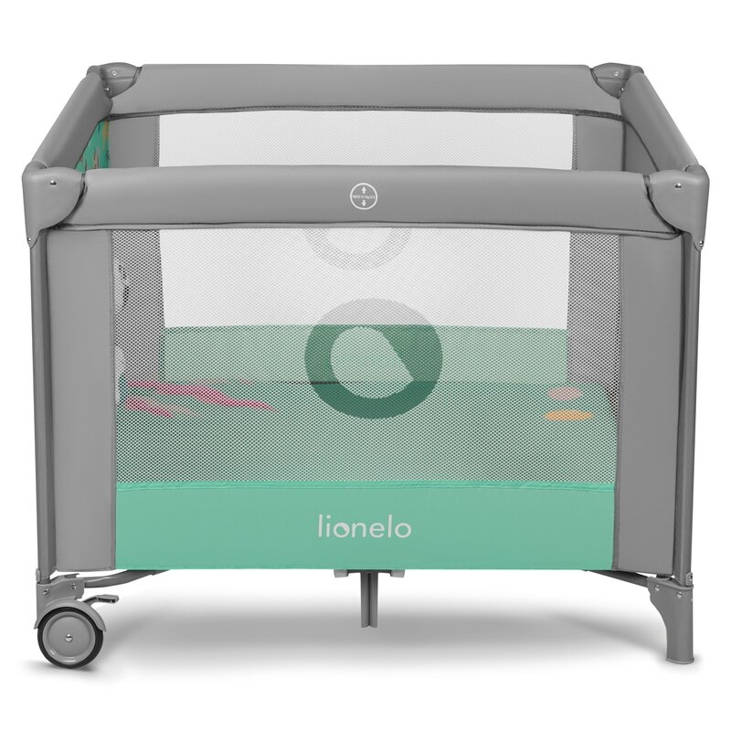 Lionelo - Tarc de joaca, Pliabil, Include covor educational incorporat cu 4 jucarii Velcro si geanta de transport, Cu roti si inchidere laterala, Saltea din spuma, 100x100 cm, Verde Lionelo - Tarc de joaca, Pliabil, Include covor educational incorporat cu 4 jucarii Velcro si geanta de transport, Cu roti si inchidere laterala, Saltea din spuma, 100x100 cm, Verde