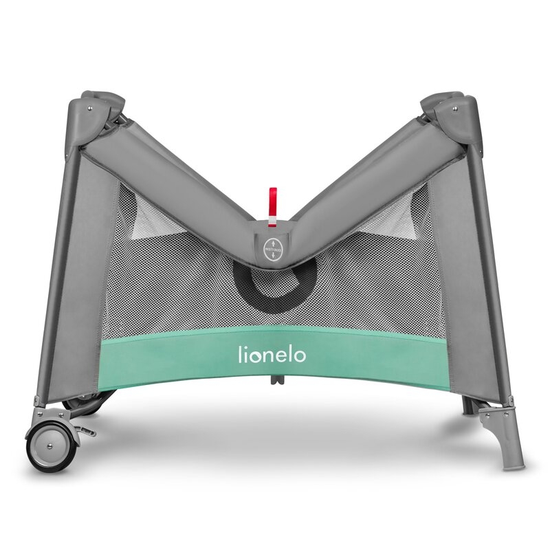 Lionelo - Tarc de joaca, Pliabil, Include covor educational incorporat cu 4 jucarii Velcro si geanta de transport, Cu roti si inchidere laterala, Saltea din spuma, 100x100 cm, Verde Lionelo - Tarc de joaca, Pliabil, Include covor educational incorporat cu 4 jucarii Velcro si geanta de transport, Cu roti si inchidere laterala, Saltea din spuma, 100x100 cm, Verde