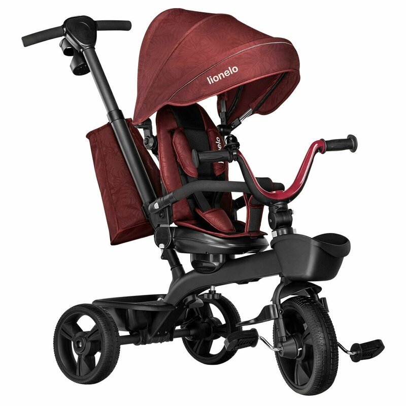 Lionelo - Tricicleta multifunctionala cu sezut reversibil, Kori, Red Burgundy Lionelo - Tricicleta multifunctionala cu sezut reversibil, Kori, Red Burgundy