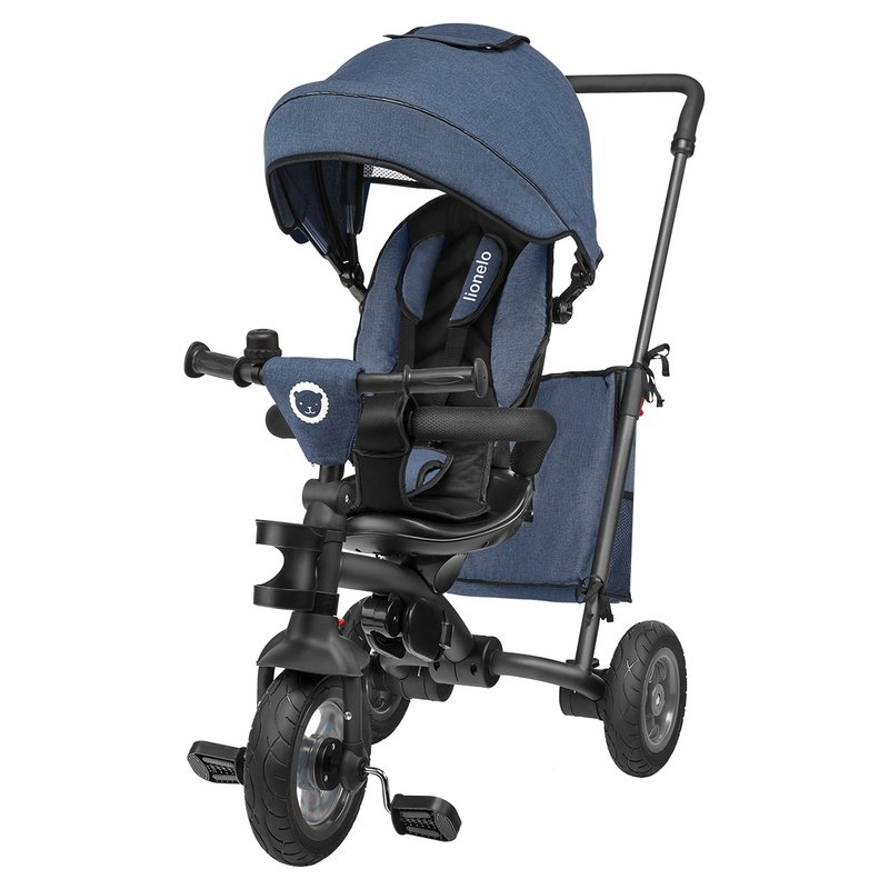 Lionelo - Tricicleta multifunctionala cu sezut reversibil, pliabila, Tris, Jeans Lionelo - Tricicleta multifunctionala cu sezut reversibil, pliabila, Tris, Jeans