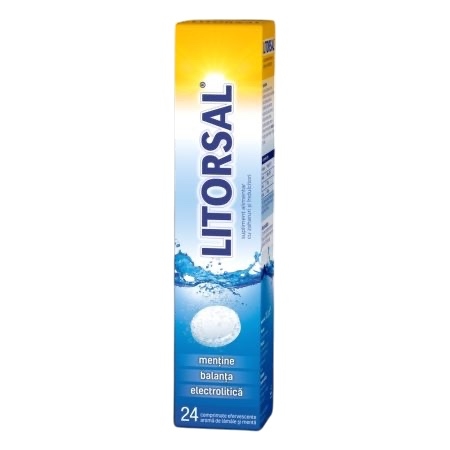 Litorsal cu aroma de menta si lamaie, 24 comprimate efervescente, Zdrovit Litorsal cu aroma de menta si lamaie, 24 comprimate efervescente, Zdrovit