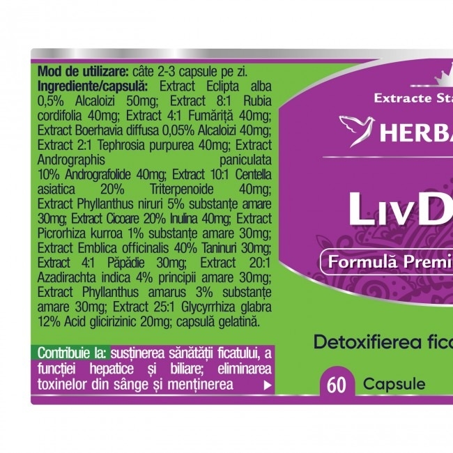 Livdetox, 60 capsule, Herbagetica