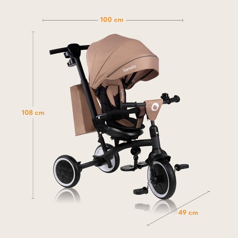 Tricicleta copii, Lionelo, Tris Plus, Ultrapliabila, Multifunctionala, Pana la 25 kg, Inclinare spatar in fata si in spate, Suport picioare, Control al directiei, Scaun reversibil, Rotire 360 grade, Conform cu EN71, 9 luni-5 ani, Bej Tricicleta copii, Lionelo, Tris Plus, Ultrapliabila, Multifunctionala, Pana la 25 kg, Inclinare spatar in fata si in spate, Suport picioare, Control al directiei, Scaun reversibil, Rotire 360 grade, Conform cu EN71, 9 luni-5 ani, Bej