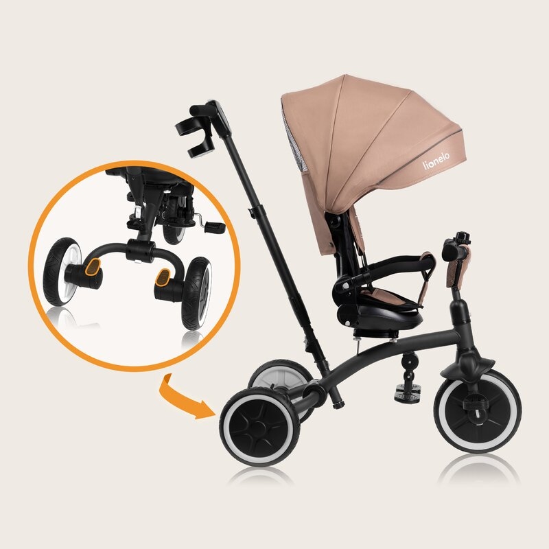 Tricicleta copii, Lionelo, Tris Plus, Ultrapliabila, Multifunctionala, Pana la 25 kg, Inclinare spatar in fata si in spate, Suport picioare, Control al directiei, Scaun reversibil, Rotire 360 grade, Conform cu EN71, 9 luni-5 ani, Bej Tricicleta copii, Lionelo, Tris Plus, Ultrapliabila, Multifunctionala, Pana la 25 kg, Inclinare spatar in fata si in spate, Suport picioare, Control al directiei, Scaun reversibil, Rotire 360 grade, Conform cu EN71, 9 luni-5 ani, Bej