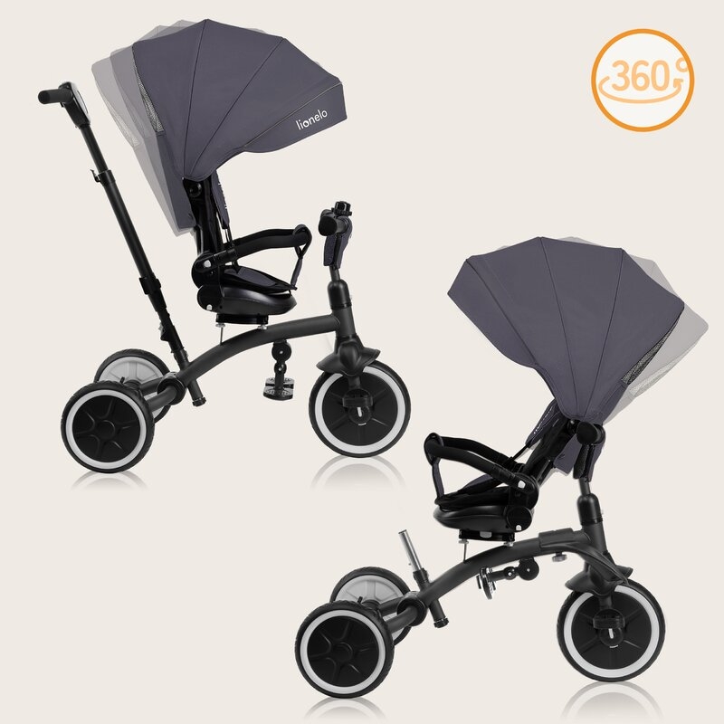 Tricicleta copii, Lionelo, Tris Plus, Ultrapliabila, Multifunctionala, Pana la 25 kg, Inclinare spatar in fata si in spate, Suport picioare, Control al directiei, Scaun reversibil, Rotire 360 grade, Conform cu EN71, 9 luni-5 ani, Gri Tricicleta copii, Lionelo, Tris Plus, Ultrapliabila, Multifunctionala, Pana la 25 kg, Inclinare spatar in fata si in spate, Suport picioare, Control al directiei, Scaun reversibil, Rotire 360 grade, Conform cu EN71, 9 luni-5 ani, Gri