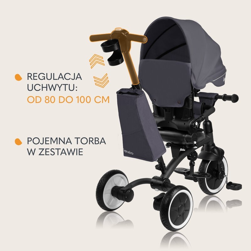 Tricicleta copii, Lionelo, Tris Plus, Ultrapliabila, Multifunctionala, Pana la 25 kg, Inclinare spatar in fata si in spate, Suport picioare, Control al directiei, Scaun reversibil, Rotire 360 grade, Conform cu EN71, 9 luni-5 ani, Gri Tricicleta copii, Lionelo, Tris Plus, Ultrapliabila, Multifunctionala, Pana la 25 kg, Inclinare spatar in fata si in spate, Suport picioare, Control al directiei, Scaun reversibil, Rotire 360 grade, Conform cu EN71, 9 luni-5 ani, Gri