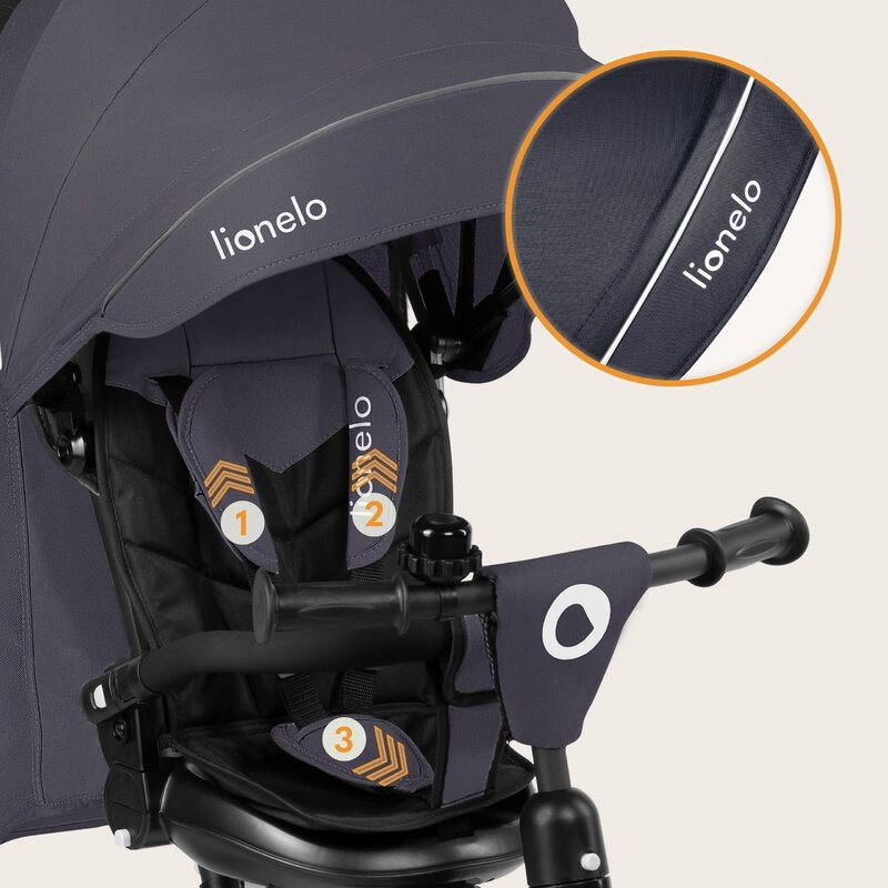 Tricicleta copii, Lionelo, Tris Plus, Ultrapliabila, Multifunctionala, Pana la 25 kg, Inclinare spatar in fata si in spate, Suport picioare, Control al directiei, Scaun reversibil, Rotire 360 grade, Conform cu EN71, 9 luni-5 ani, Gri Tricicleta copii, Lionelo, Tris Plus, Ultrapliabila, Multifunctionala, Pana la 25 kg, Inclinare spatar in fata si in spate, Suport picioare, Control al directiei, Scaun reversibil, Rotire 360 grade, Conform cu EN71, 9 luni-5 ani, Gri