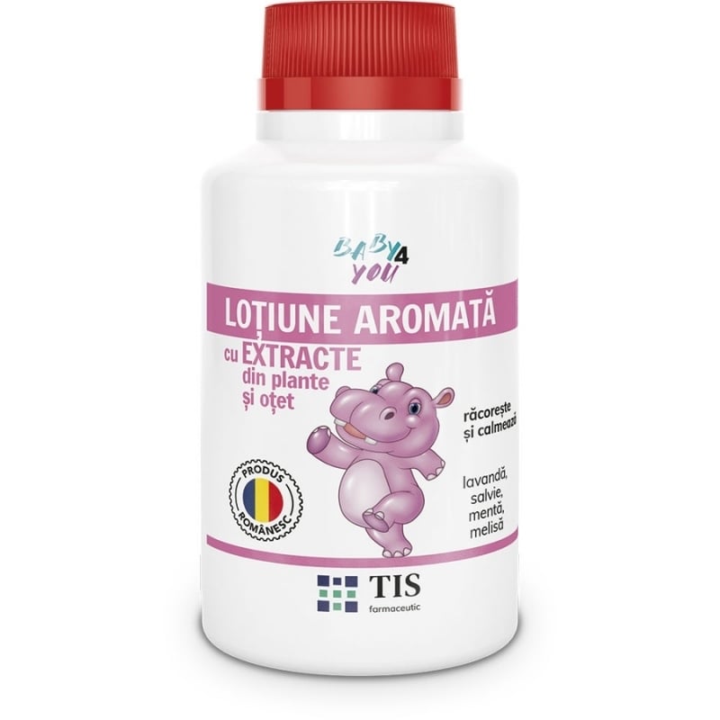 Lotiune aromata cu extracte din plante si otet Baby 4 You, 100 ml, Tis Farmaceutic Lotiune aromata cu extracte din plante si otet Baby 4 You, 100 ml, Tis Farmaceutic