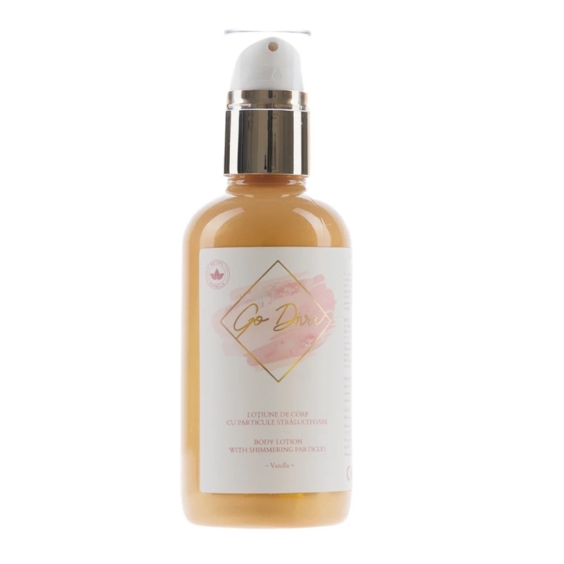 Lotiune de corp cu particule stralucitoare Vanilie Go Diva, 250 ml, Girl Own Cosmetics Lotiune de corp cu particule stralucitoare Vanilie Go Diva, 250 ml, Girl Own Cosmetics