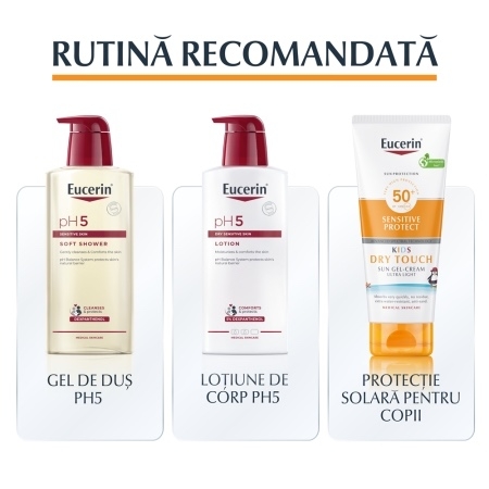 Gel crema de corp pentru copii SPF 50+ Sun Protection Sensitive Protect, 200 ml, Eucerin Gel crema de corp pentru copii SPF 50+ Sun Protection Sensitive Protect, 200 ml, Eucerin