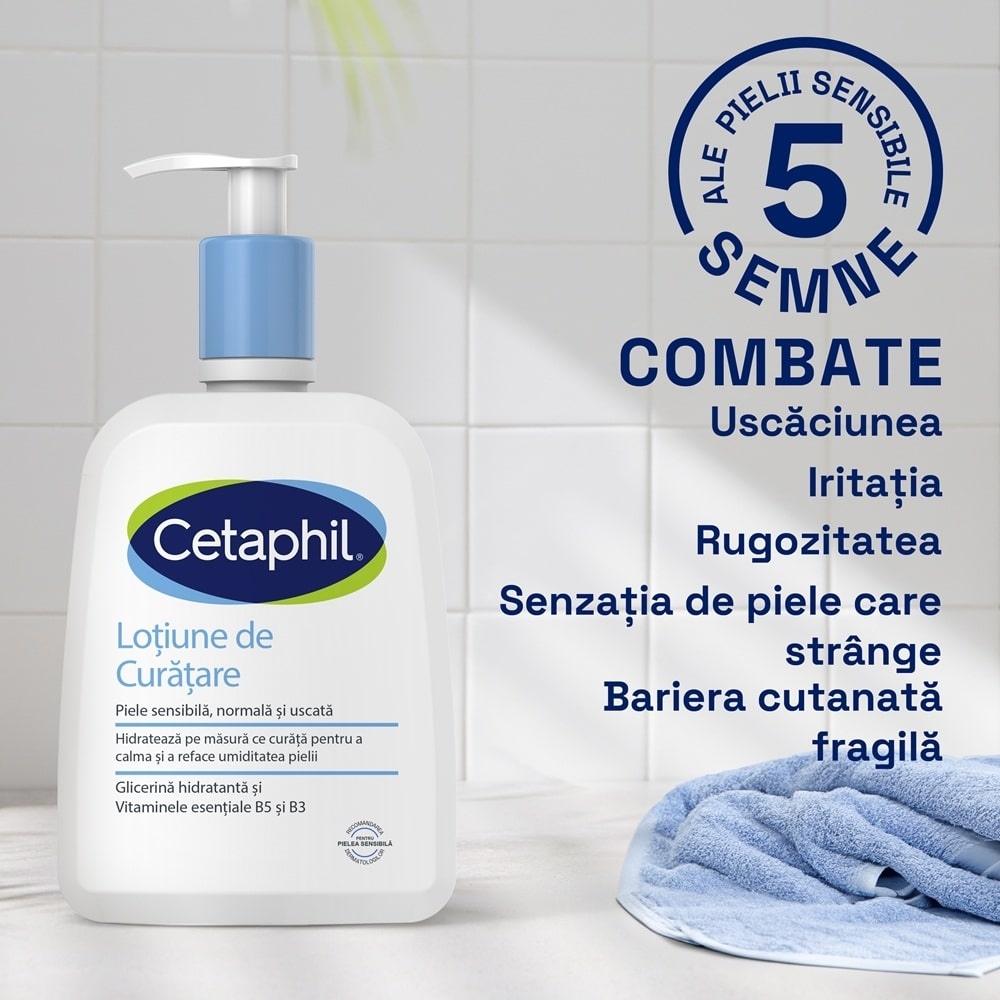 Lotiune pentru curatarea fetei, 500 ml, Cetaphil Lotiune pentru curatarea fetei, 500 ml, Cetaphil