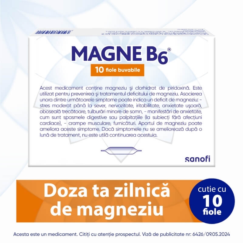 Magne B6, 100 mg/10 mg, 10 fiole, Sanofi Magne B6, 100 mg/10 mg, 10 fiole, Sanofi