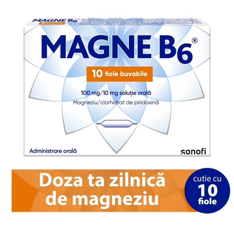 Magne B6, 100 mg/10 mg, 10 fiole, Sanofi Magne B6, 100 mg/10 mg, 10 fiole, Sanofi