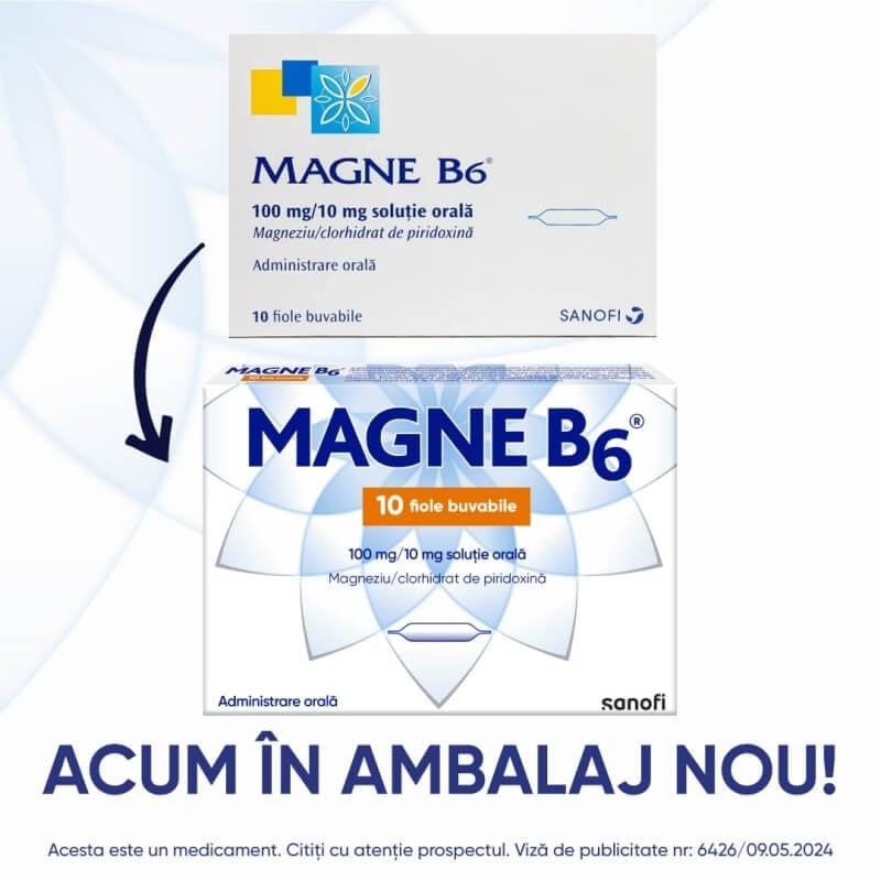 Magne B6, 100 mg/10 mg, 10 fiole, Sanofi Magne B6, 100 mg/10 mg, 10 fiole, Sanofi