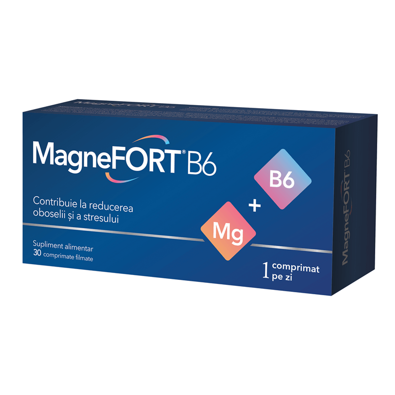 Magnefort B6, 30 comprimate, Biofarm Magnefort B6, 30 comprimate, Biofarm