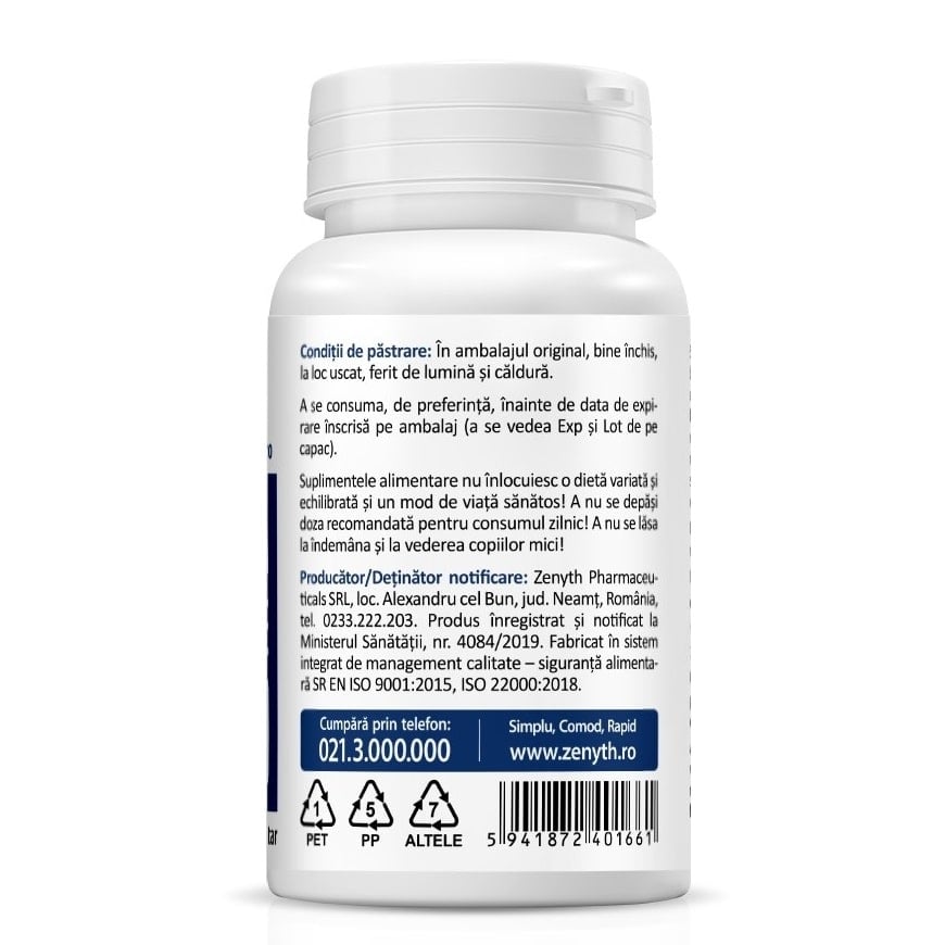 Magneziu bisglicinat, 1000 mg, 30 capsule, Zenyth Magneziu bisglicinat, 1000 mg, 30 capsule, Zenyth
