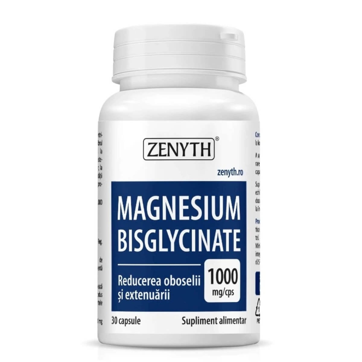 Magneziu bisglicinat, 1000 mg, 30 capsule, Zenyth Magneziu bisglicinat, 1000 mg, 30 capsule, Zenyth