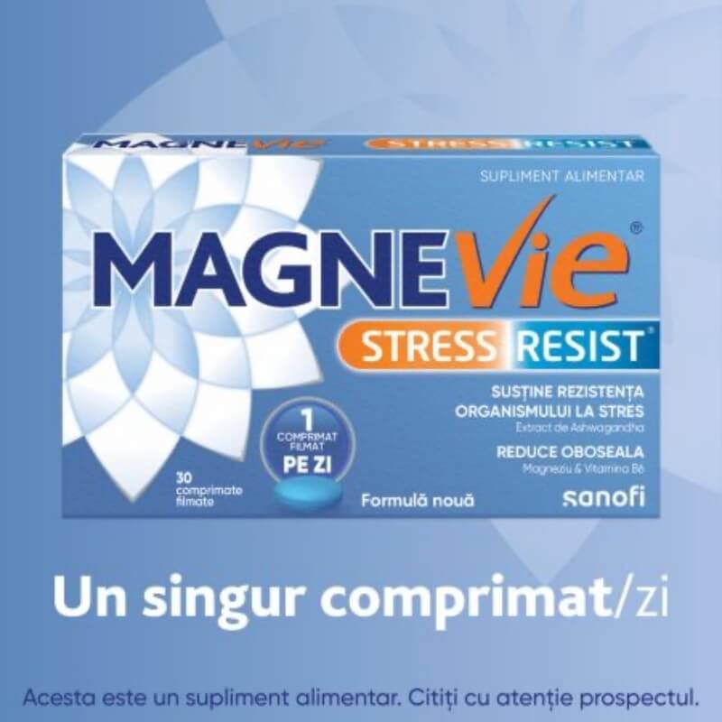 MagneVie Stress Resist Ashwagandha, 30 comprimate filmate, Sanofi MagneVie Stress Resist Ashwagandha, 30 comprimate filmate, Sanofi