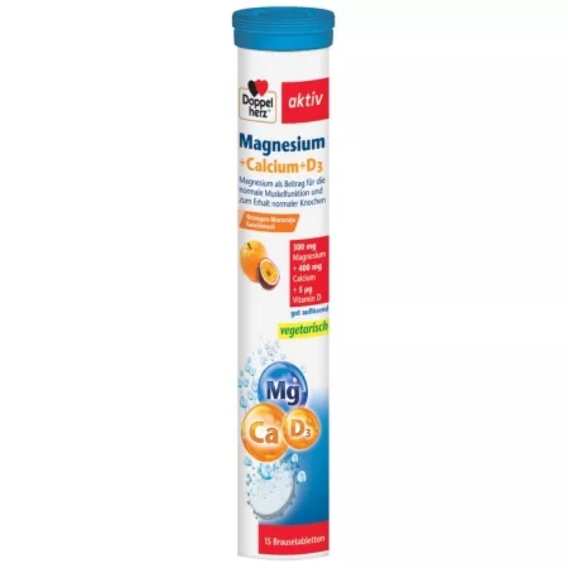 Magneziu + Calciu + D3, 15 comprimate efervescente, Doppelherz Magneziu + Calciu + D3, 15 comprimate efervescente, Doppelherz