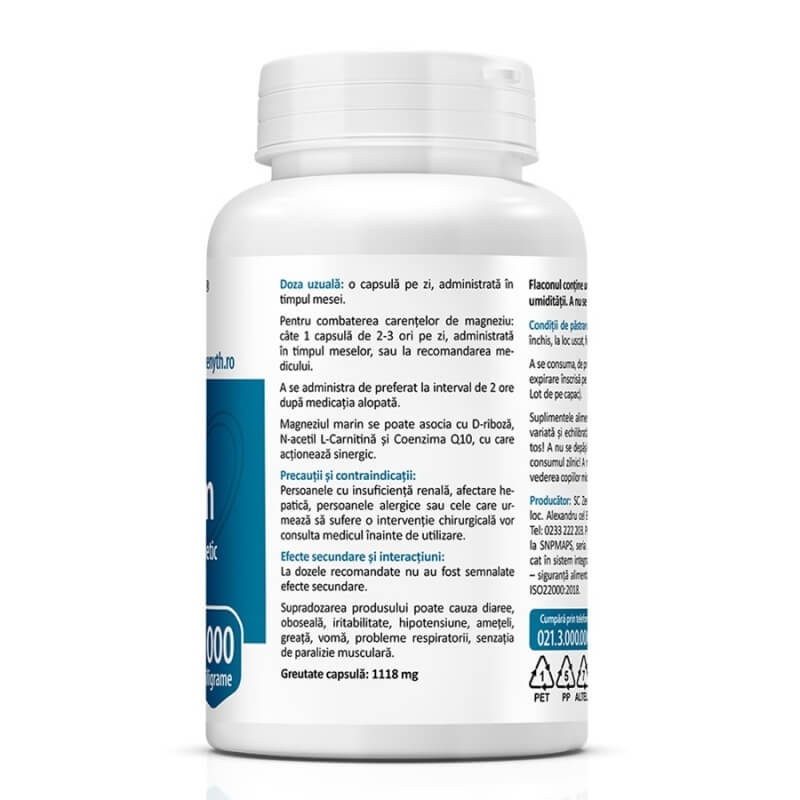 Magneziu Marin 1000 mg, 60 capsule, Zenyth Magneziu Marin 1000 mg, 60 capsule, Zenyth
