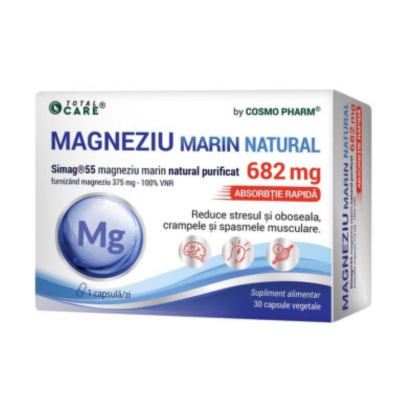Magneziu marin natural 682 mg, 30 capsule, Cosmo Pharm Magneziu marin natural 682 mg, 30 capsule, Cosmo Pharm