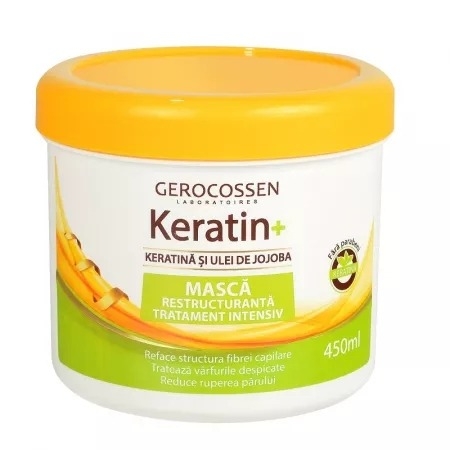 Masca restructuranta tratament intensiv Keratin+, 450 ml, Gerocossen Masca restructuranta tratament intensiv Keratin+, 450 ml, Gerocossen
