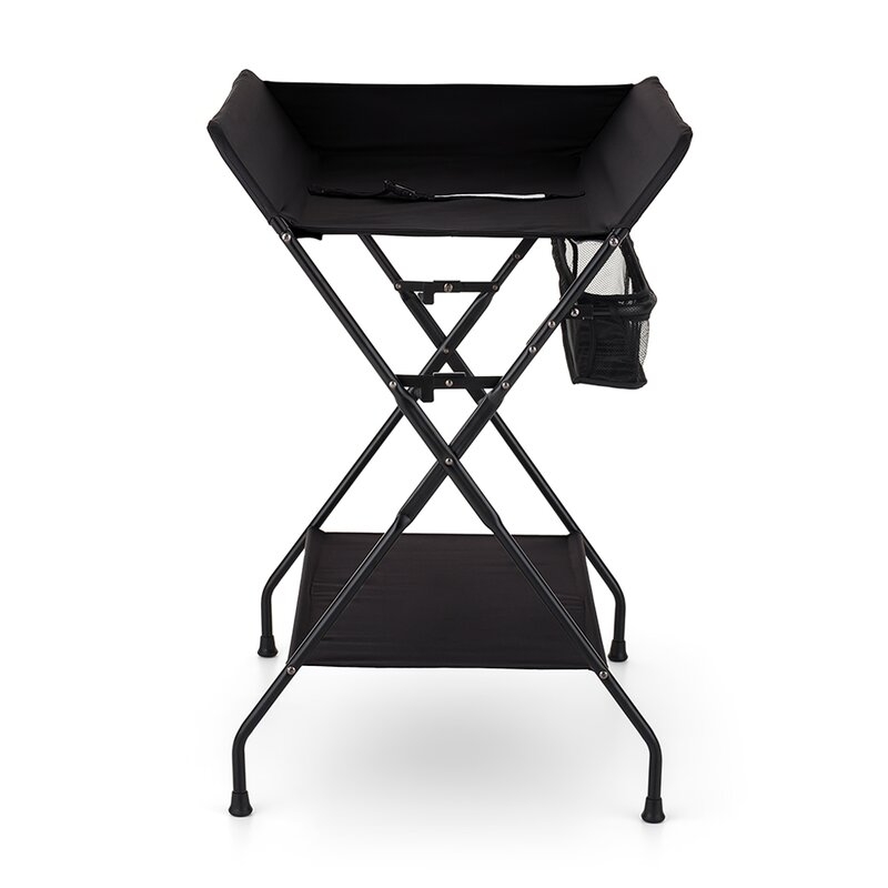 Masuta pentru infasat si schimbat scutece, Feedo, Multifunctionala, Pliabila, Cu raft pentru depozitare si compartiment lateral, Realizata din fier, panza si in, 80.5 x 67 x 102.5 cm, Negru Masuta pentru infasat si schimbat scutece, Feedo, Multifunctionala, Pliabila, Cu raft pentru depozitare si compartiment lateral, Realizata din fier, panza si in, 80.5 x 67 x 102.5 cm, Negru