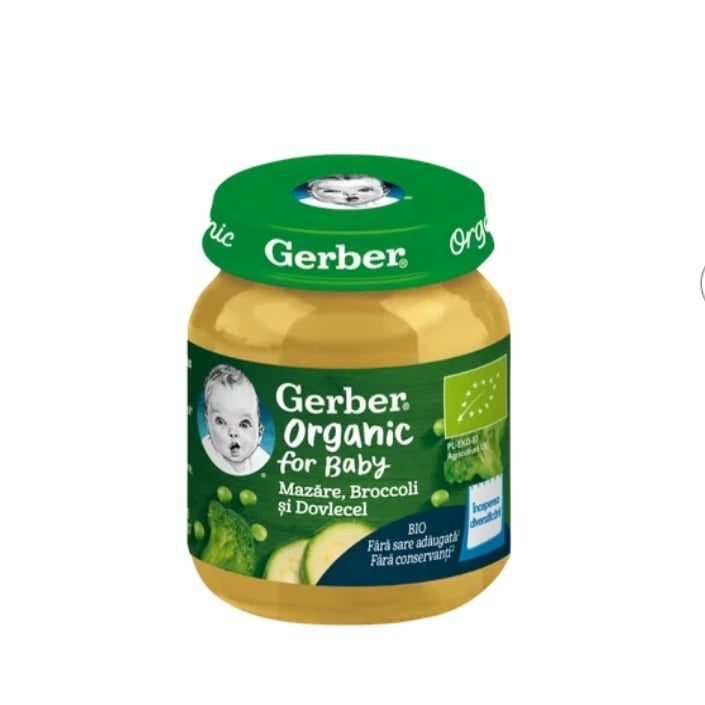 Mazare cu brocoli si dovlecel +4 luni, 125g, Gerber Mazare cu brocoli si dovlecel +4 luni, 125g, Gerber