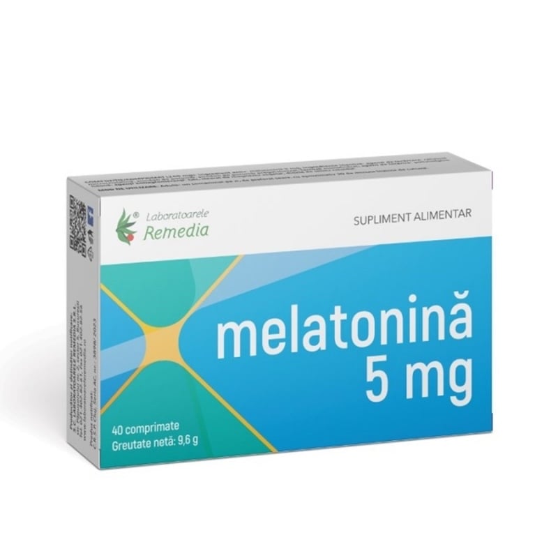 Melatonina 5 mg, 40 comprimate, Remedia Melatonina 5 mg, 40 comprimate, Remedia