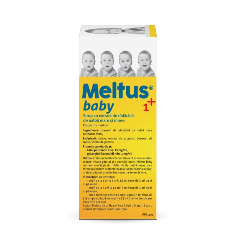 Meltus Baby sirop cu miere, propolis si extract de nalba mare, 100 ml, Labormed Meltus Baby sirop cu miere, propolis si extract de nalba mare, 100 ml, Labormed