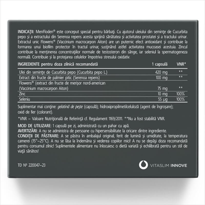 MenFloden, 20 capsule, Vitaslim MenFloden, 20 capsule, Vitaslim